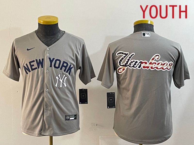Youth New York Yankees Blank Grey Game 2024 Nike MLB Jersey style 12185->youth mlb jersey->Youth Jersey